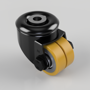 Polyurethane Cast Iron Bolt Hole Swivel Castor 48mm 200kg Load