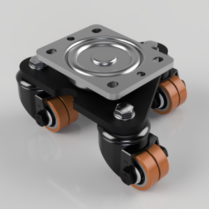 Scenery Skate Polyurethane Cast Iron Plate Twin Swivel Castor 48mm 300kg Load