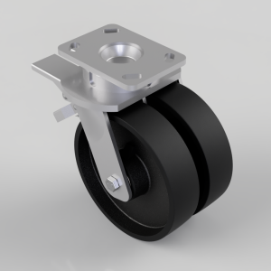 Cast Iron Plate Swivel Castor Brake 200mm 1500kg Load