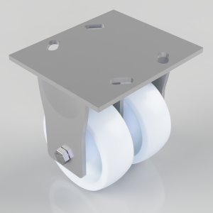 Nylon Plate Fixed Castor 125mm 1500kg Load