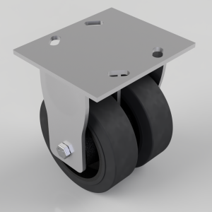 Elastic Rubber Cast Iron Plate Fixed Castor 150mm 700kg Load