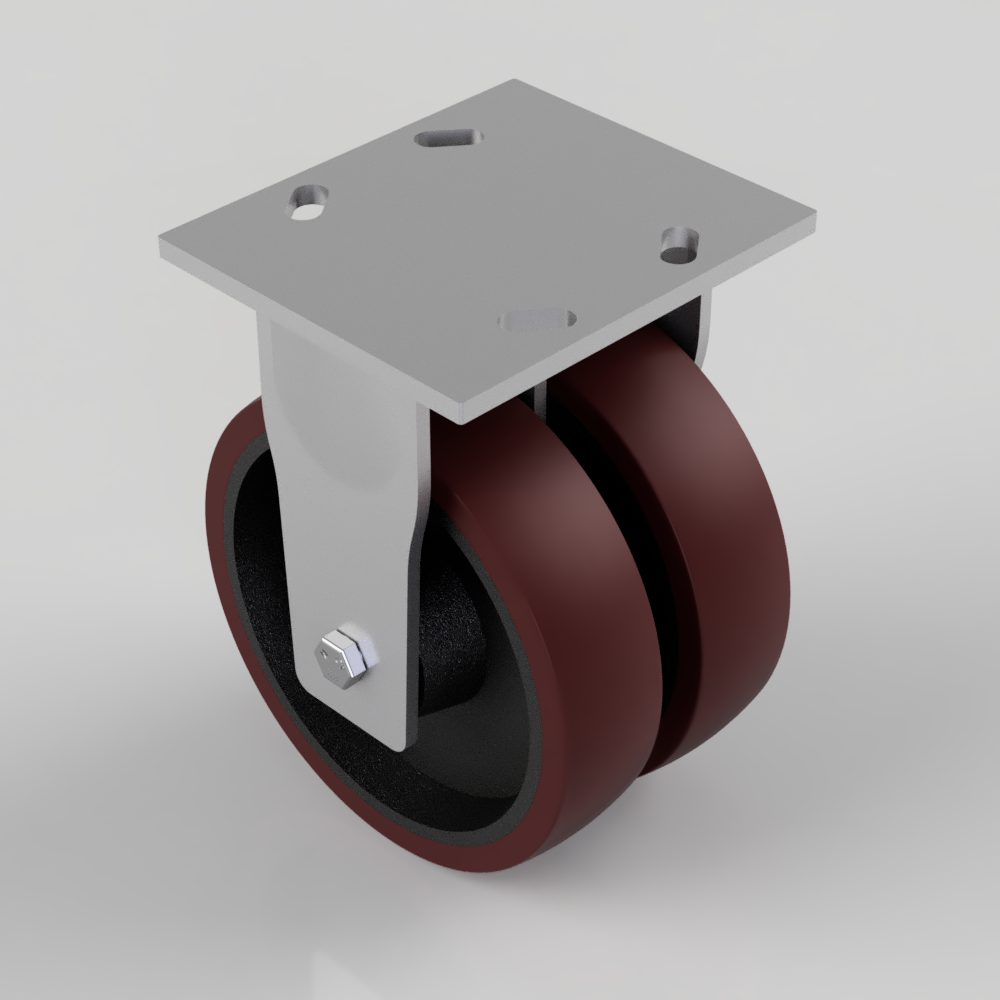 Polyurethane Cast Iron Plate Fixed Castor 200mm 1500kg Load | BIL Group