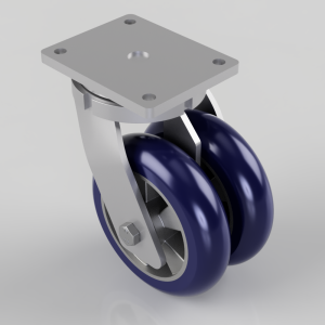 Softer Ergonomic Polyurethane Plate Swivel Castor 200mm 1400kg Load