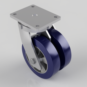 Softer Polyurethane Plate Swivel Castor 200mm 1400kg Load