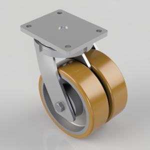 Vulkollan Polyurethane Cast Iron Plate Swivel Castor 200mm 1740kg Load