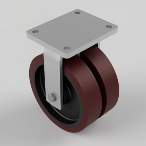 Polyurethane Cast Iron Plate Fixed Castor 250mm 3600kg Load