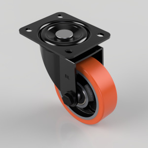 Polyurethane Cast Iron Plate Swivel Castor 100mm 250kg Load