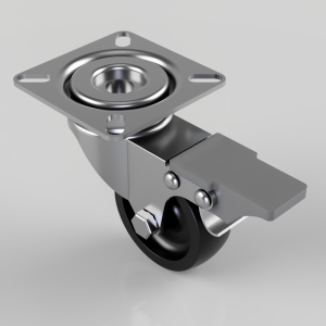 Polypropylene Plate Swivel Castor Brake 50mm 40kg Load