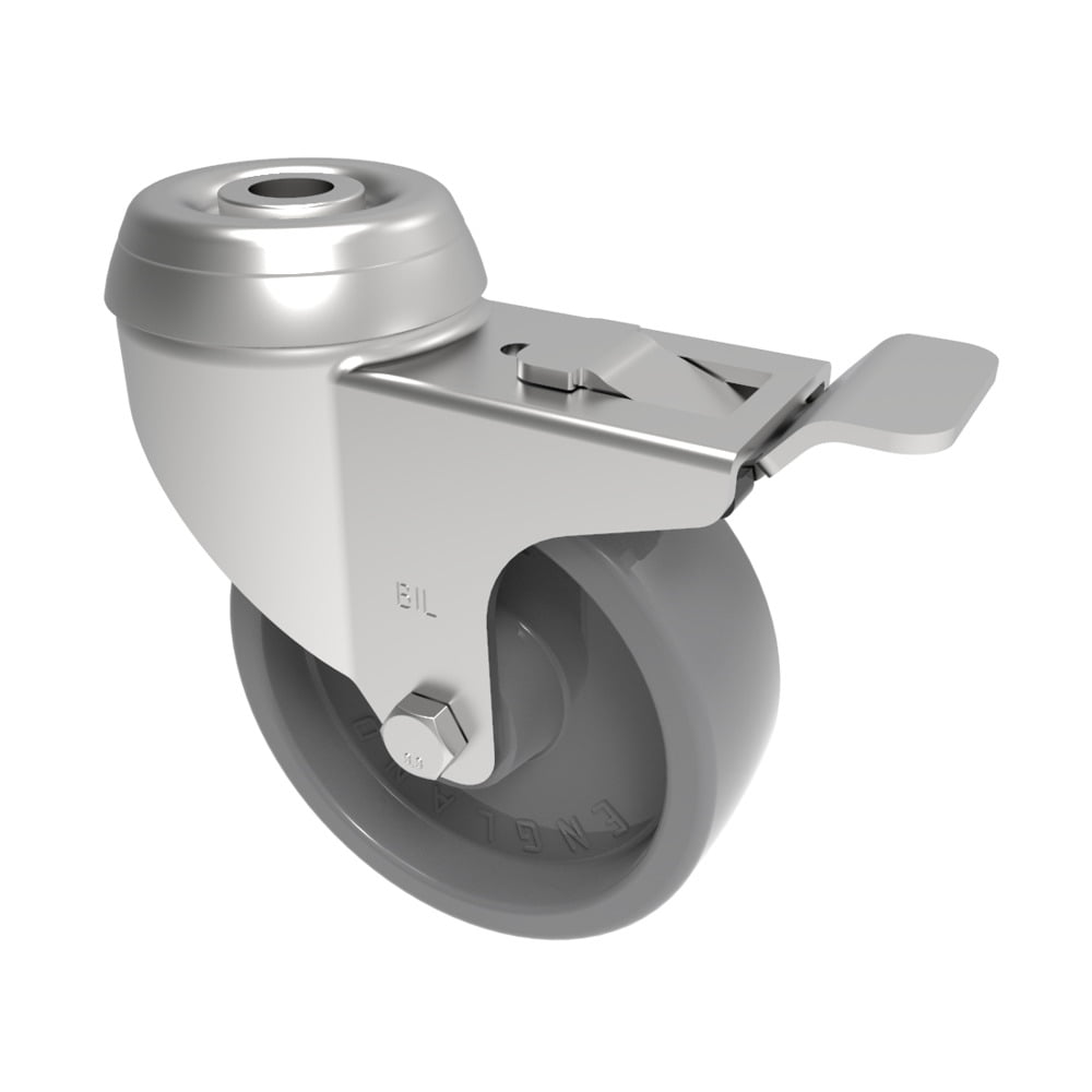 Nylon Bolt Hole Swivel Castor Brake 75mm 70kg Load | BIL Group