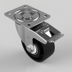 Cast Iron Plate Swivel Castor Brake 100mm 300kg Load