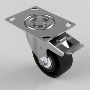Cast Iron Plate Swivel Castor Brake 100mm 300kg Load