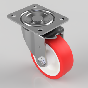 Polyurethane Nylon Plate Swivel Castor 100mm 250kg Load