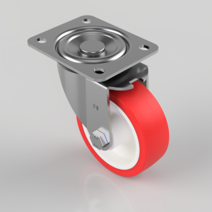 Polyurethane Nylon Plate Swivel Castor 100mm 250kg Load