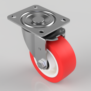 Polyurethane Nylon Plate Swivel Castor 100mm 250kg Load