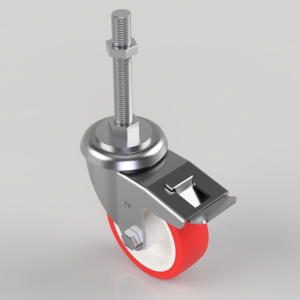 Polyurethane Swivel Castor Brake 100mm 250kg Load