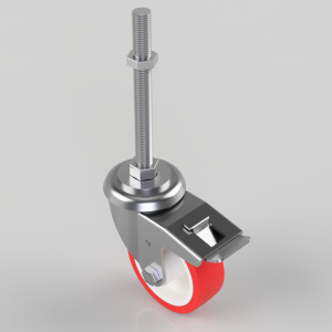 Polyurethane Swivel Castor Brake 100mm 250kg Load