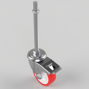 Polyurethane Swivel Castor Brake 100mm 250kg Load