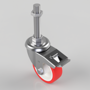 Polyurethane Swivel Castor Brake 100mm 250kg Load