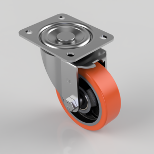 Polyurethane Cast Iron Plate Swivel Castor 100mm 250kg Load