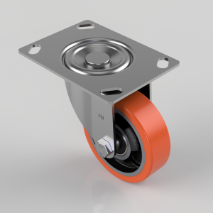Polyurethane Cast Iron Plate Swivel Castor 100mm 250kg Load