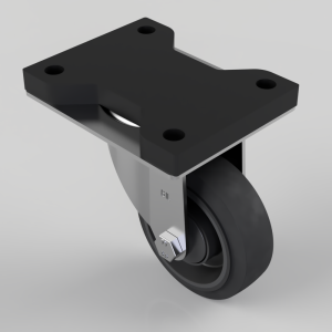 Soft Black Rubber Swivel Plate Castor 100mm 200kg