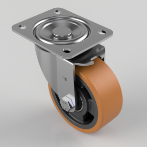 Polyurethane Nylon Plate Swivel Castor 100mm 300kg Load