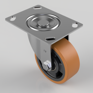 Polyurethane Nylon Plate Swivel Castor 100mm 300kg Load