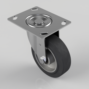 Elastic Rubber on Aluminium Plate Swivel Castor 125mm 250kg Load