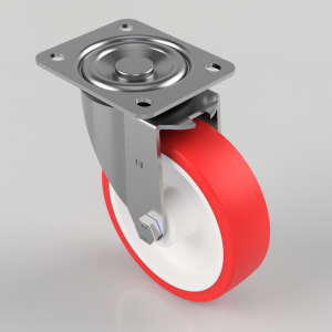 Polyurethane Nylon Plate Swivel Castor 125mm 300kg Load