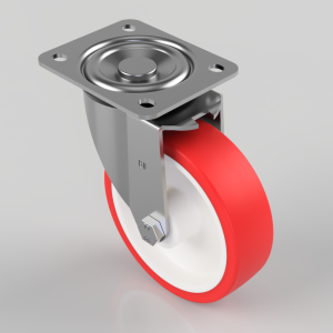 Polyurethane Nylon Plate Swivel Castor 125mm 300kg Load