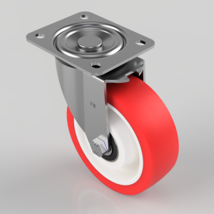 Polyurethane Nylon Plate Swivel Castor 125mm 300kg Load