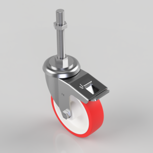 Polyurethane Swivel Castor Brake 125mm 300kg Load