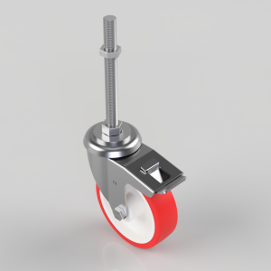 Polyurethane Swivel Castor Brake 125mm 300kg Load