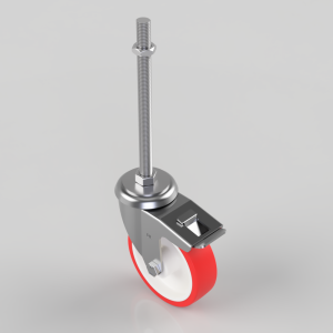 Polyurethane Swivel Castor Brake 125mm 300kg Load