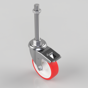 Polyurethane Swivel Castor Brake 125mm 300kg Load