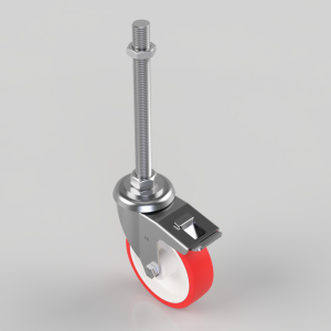 Polyurethane Swivel Castor Brake 125mm 300kg Load