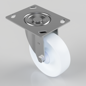 Nylon Plate Swivel Castor 125mm 300kg Load