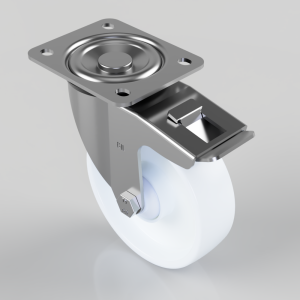 Nylon Plate Swivel Castor Brake 125mm 300kg Load