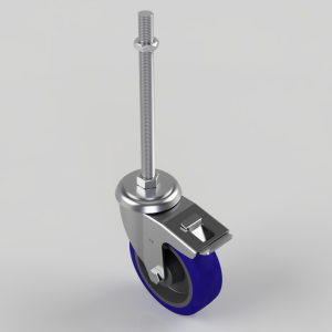 Rubber Swivel Castor Brake 125mm 250kg Load