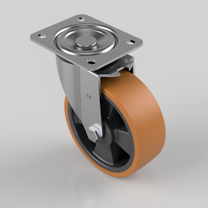 Polyurethane Nylon Plate Swivel Castor 125mm 300kg Load