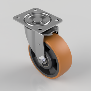 Polyurethane Nylon Plate Swivel Castor 125mm 300kg Load