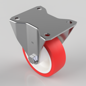 Polyurethane Nylon Plate Fixed Castor 100mm 250kg Load