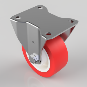 Polyurethane Nylon Plate Fixed Castor 100mm 250kg Load