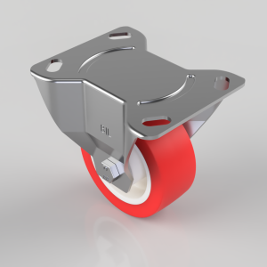Polyurethane Nylon Plate Fixed Castor 100mm 250kg Load