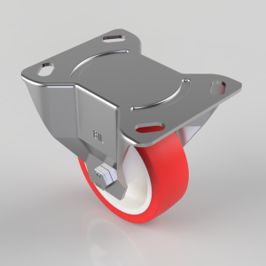 Polyurethane Nylon Plate Fixed Castor 100mm 250kg Load