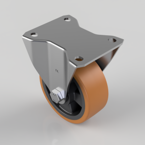 Polyurethane Nylon Plate Fixed Castor 100mm 300kg Load