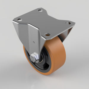 Polyurethane Nylon Plate Fixed Castor 100mm 300kg Load