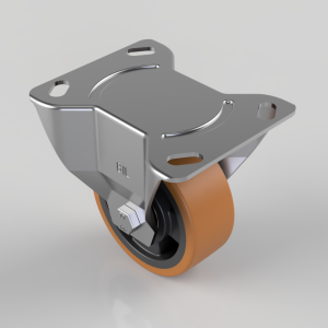 Polyurethane Nylon Plate Fixed Castor 100mm 300kg Load