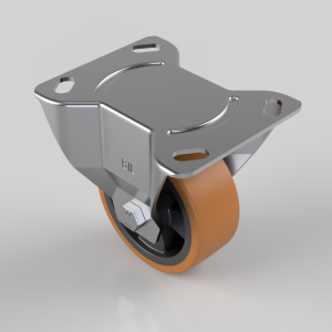 Polyurethane Nylon Plate Fixed Castor 100mm 300kg Load