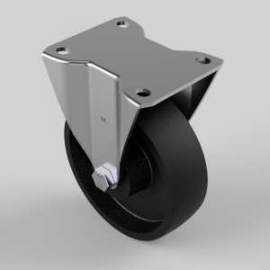 Cast Iron Plate Fixed Castor 125mm 300kg Load